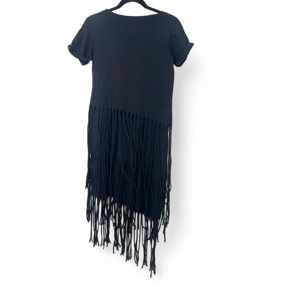 ALLSAINTS | XS | Tami Tiered Fringed T-Shirt Dress fringe Womens Short Sleeve - Picture 6 of 6